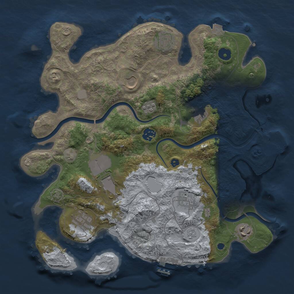 Rust Map: Procedural Map, Size: 3510, Seed: 5964738, 15 Monuments