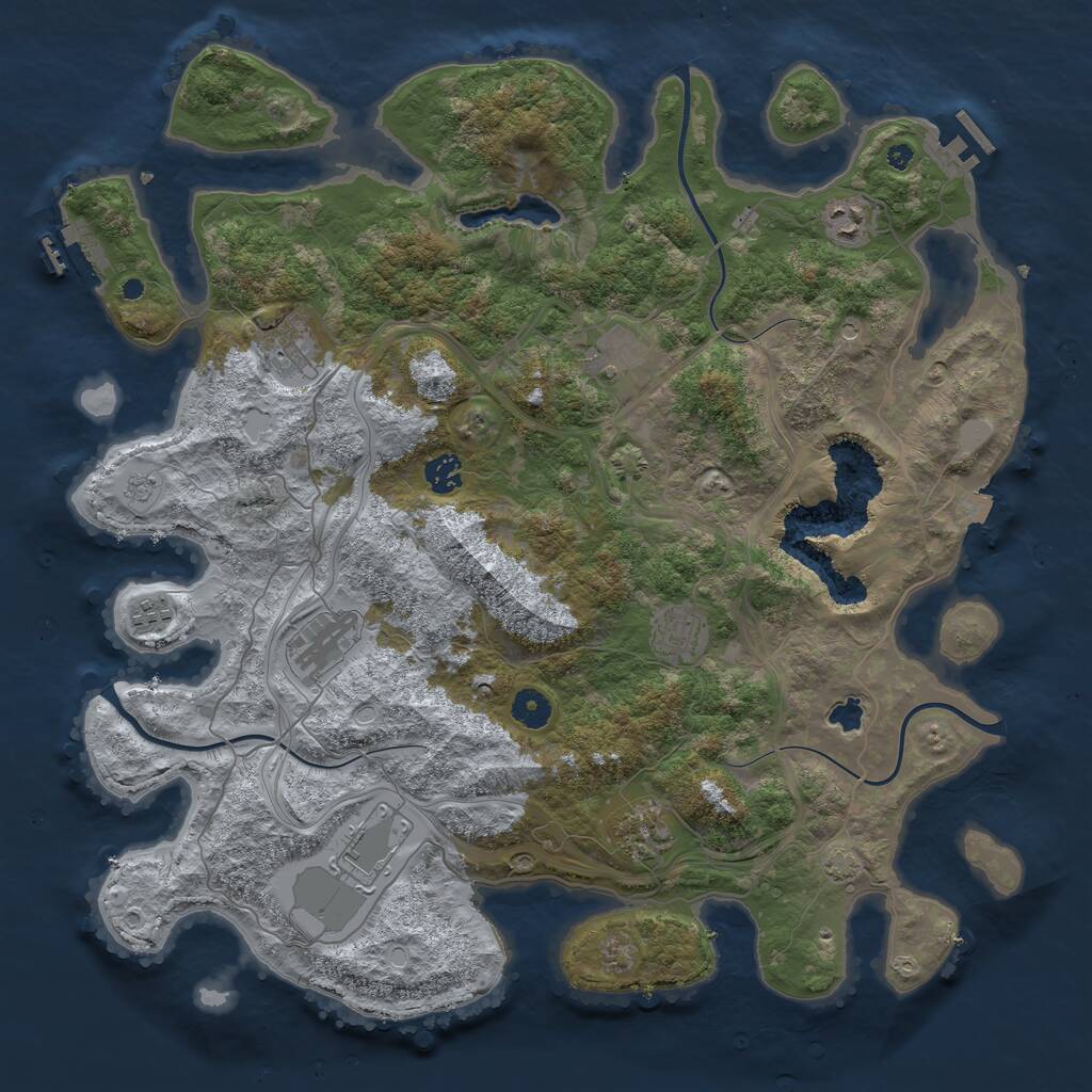 Rust Map: Procedural Map, Size: 4250, Seed: 786160459, 15 Monuments