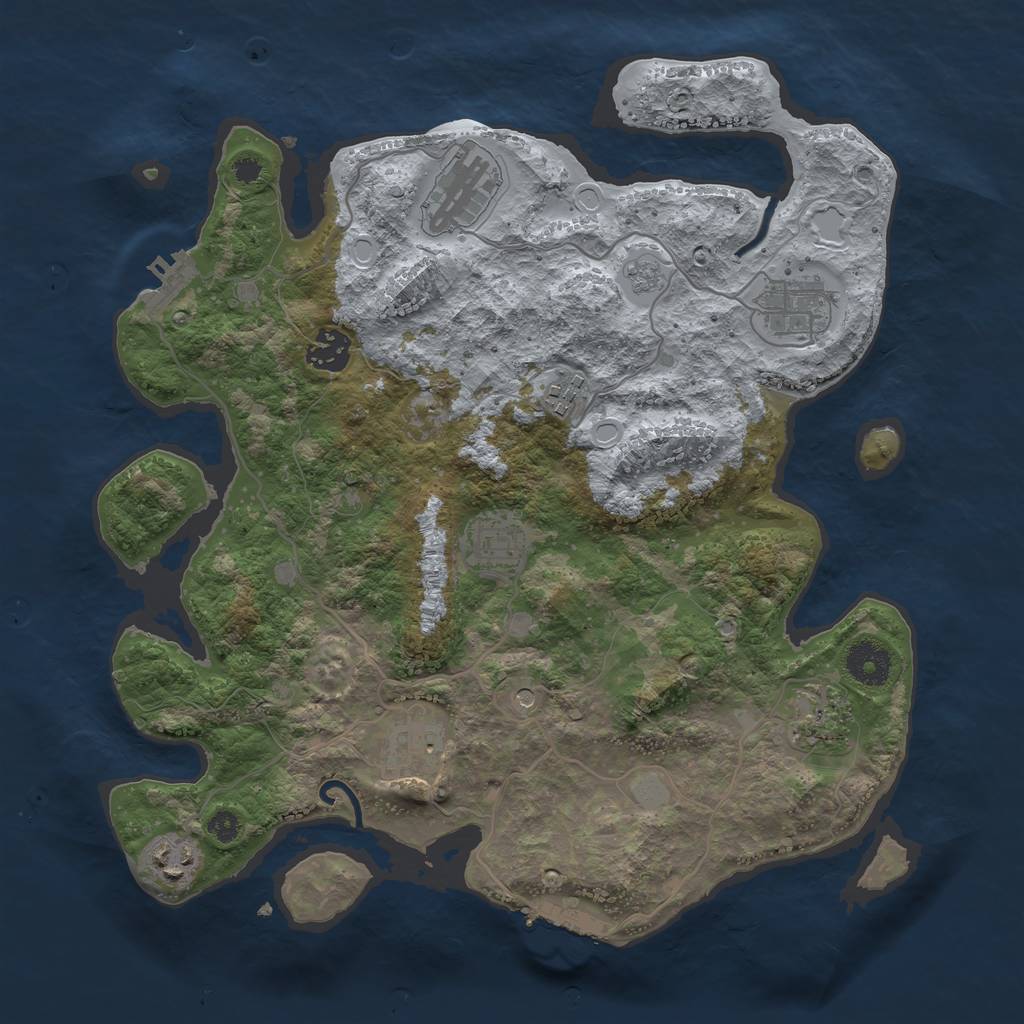 Rust Map: Procedural Map, Size: 3483, Seed: 13825, 17 Monuments
