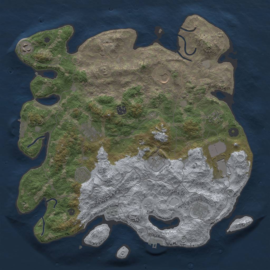Rust Map: Procedural Map, Size: 4000, Seed: 798051450, 19 Monuments