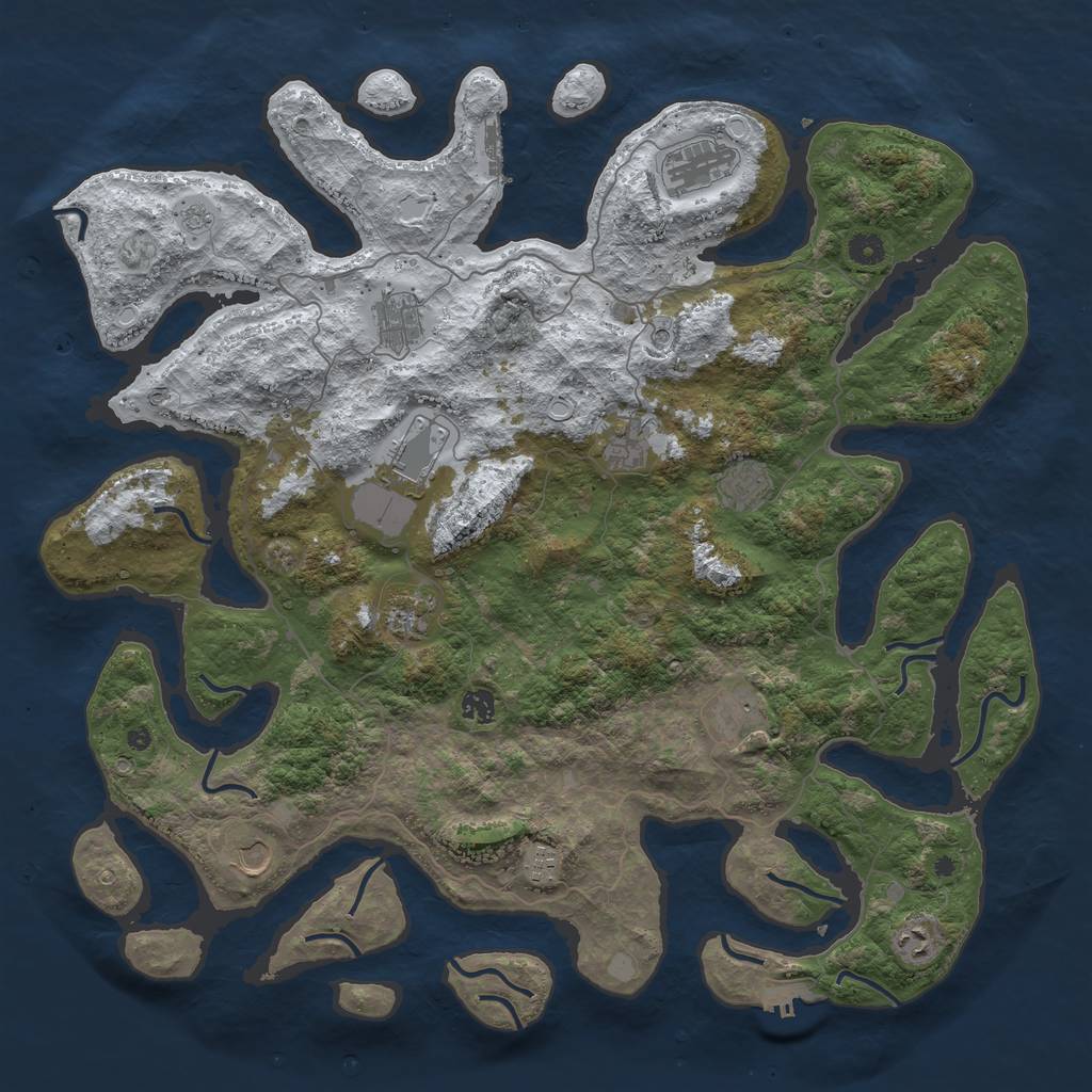 Rust Map: Procedural Map, Size: 4700, Seed: 888, 20 Monuments