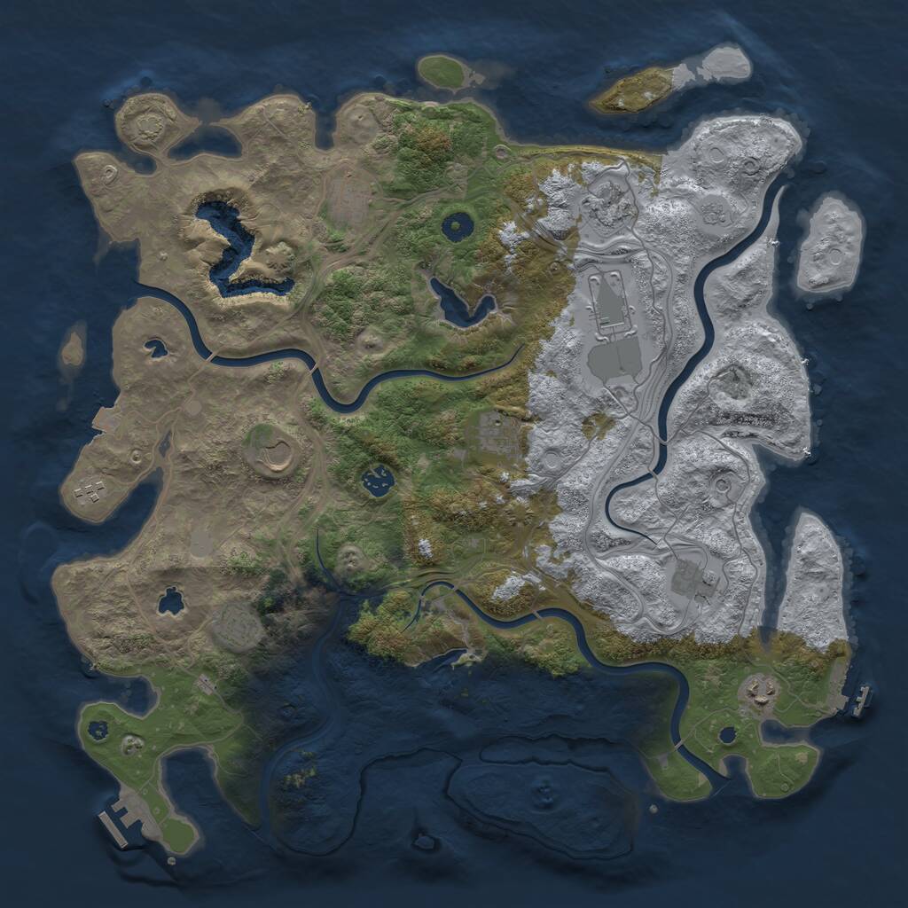 Rust Map: Procedural Map, Size: 4500, Seed: 18273645, 16 Monuments