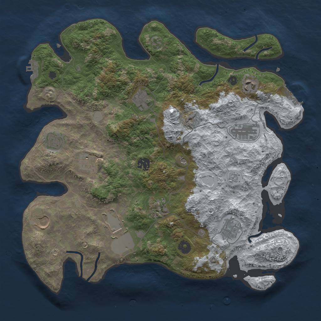 Rust Map: Procedural Map, Size: 3700, Seed: 178928, 19 Monuments