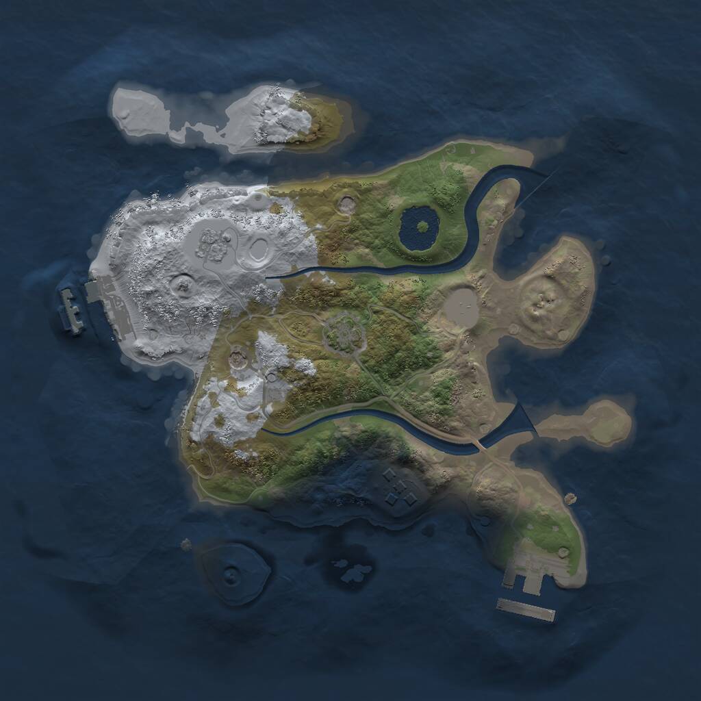 Rust Map: Procedural Map, Size: 2425, Seed: 3253299, 7 Monuments