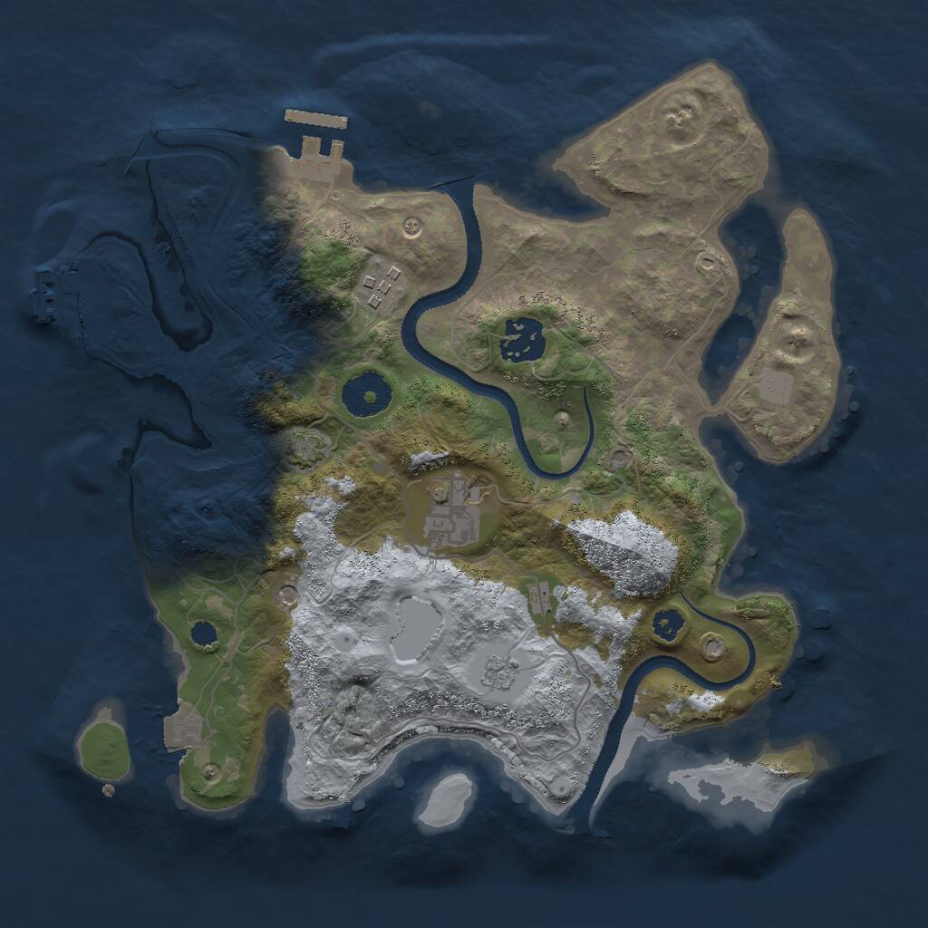 Rust Map: Procedural Map, Size: 3000, Seed: 930879661, 9 Monuments