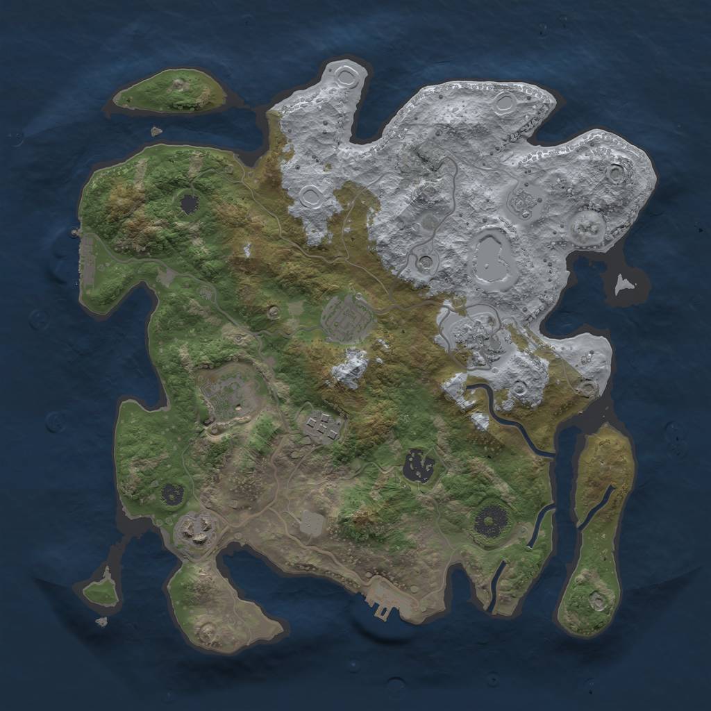 Rust Map: Procedural Map, Size: 3300, Seed: 24, 15 Monuments