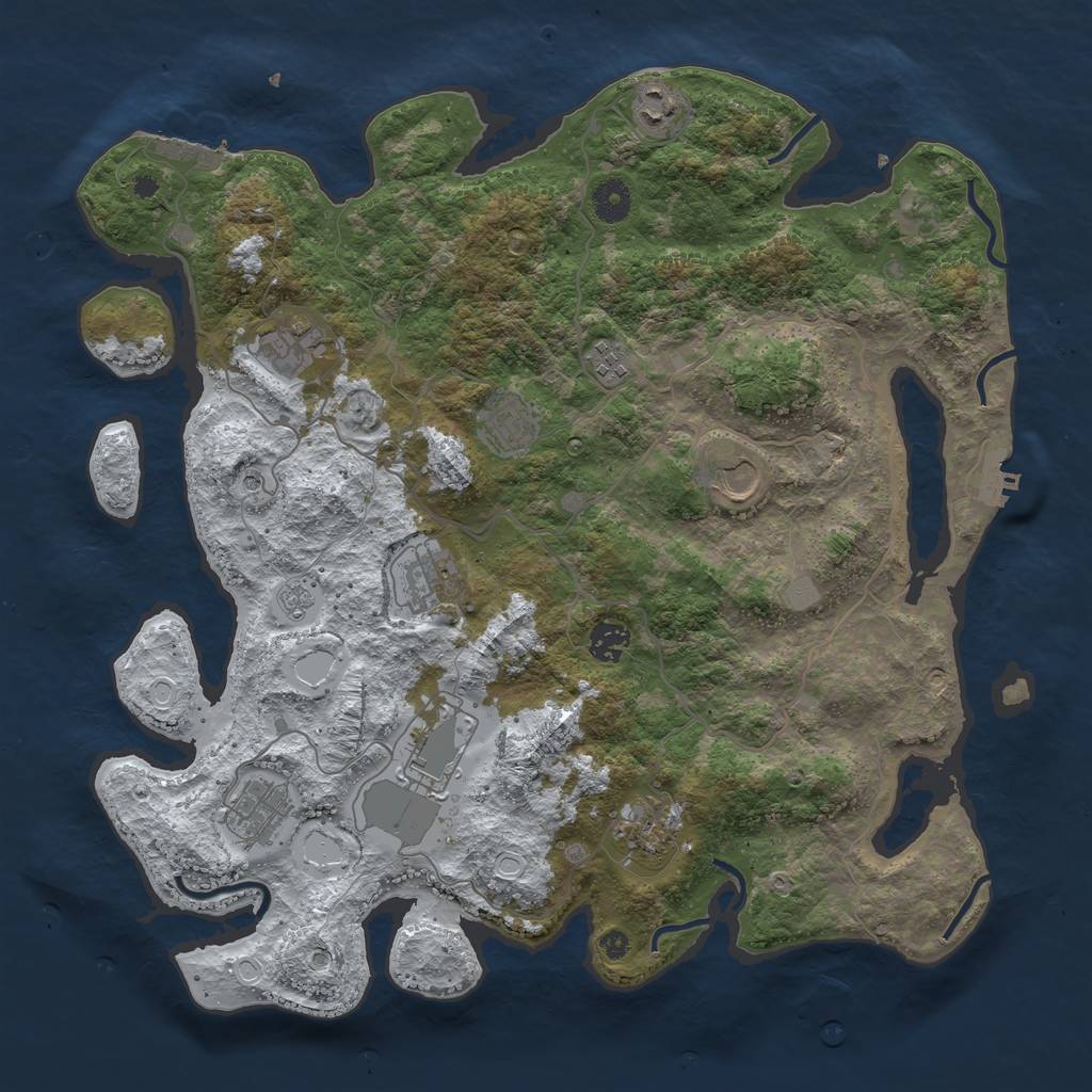Rust Map: Procedural Map, Size: 4000, Seed: 83506503, 19 Monuments