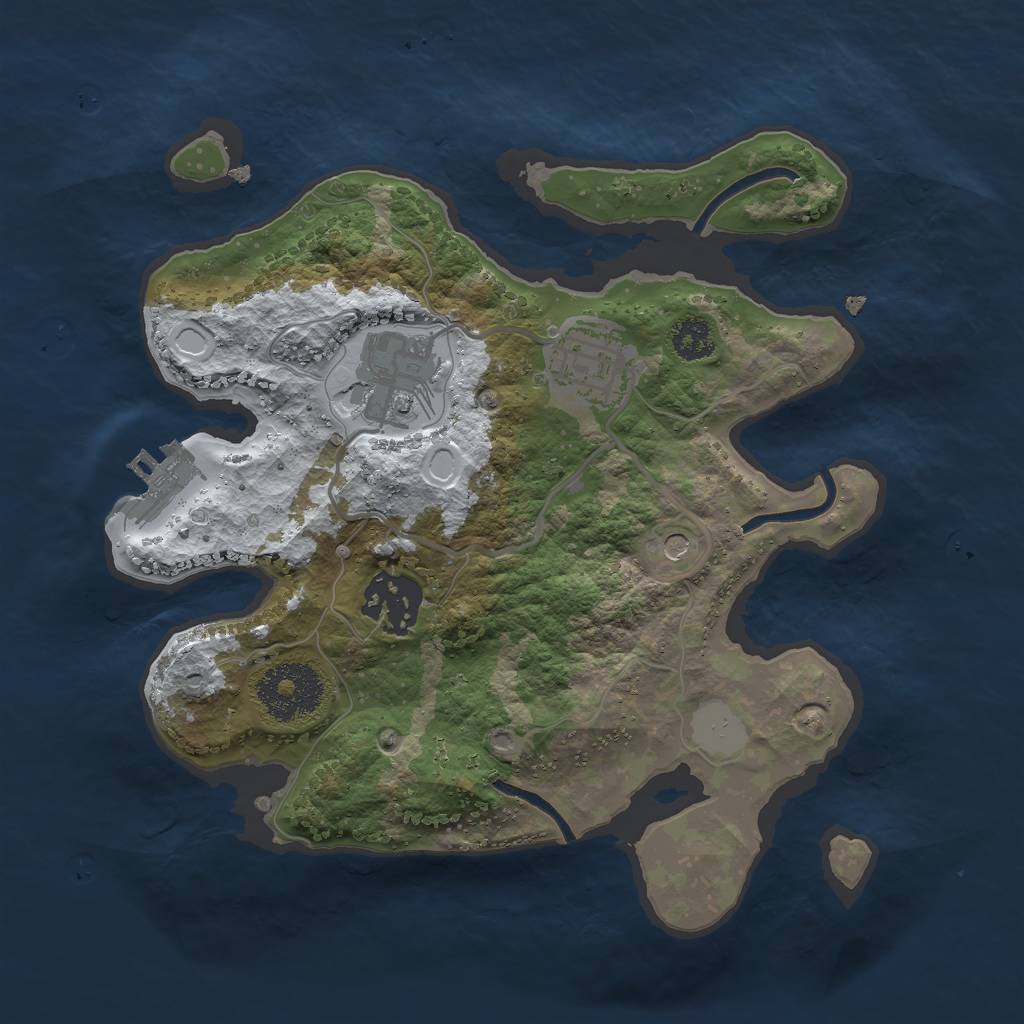 Rust Map: Procedural Map, Size: 2500, Seed: 6, 10 Monuments