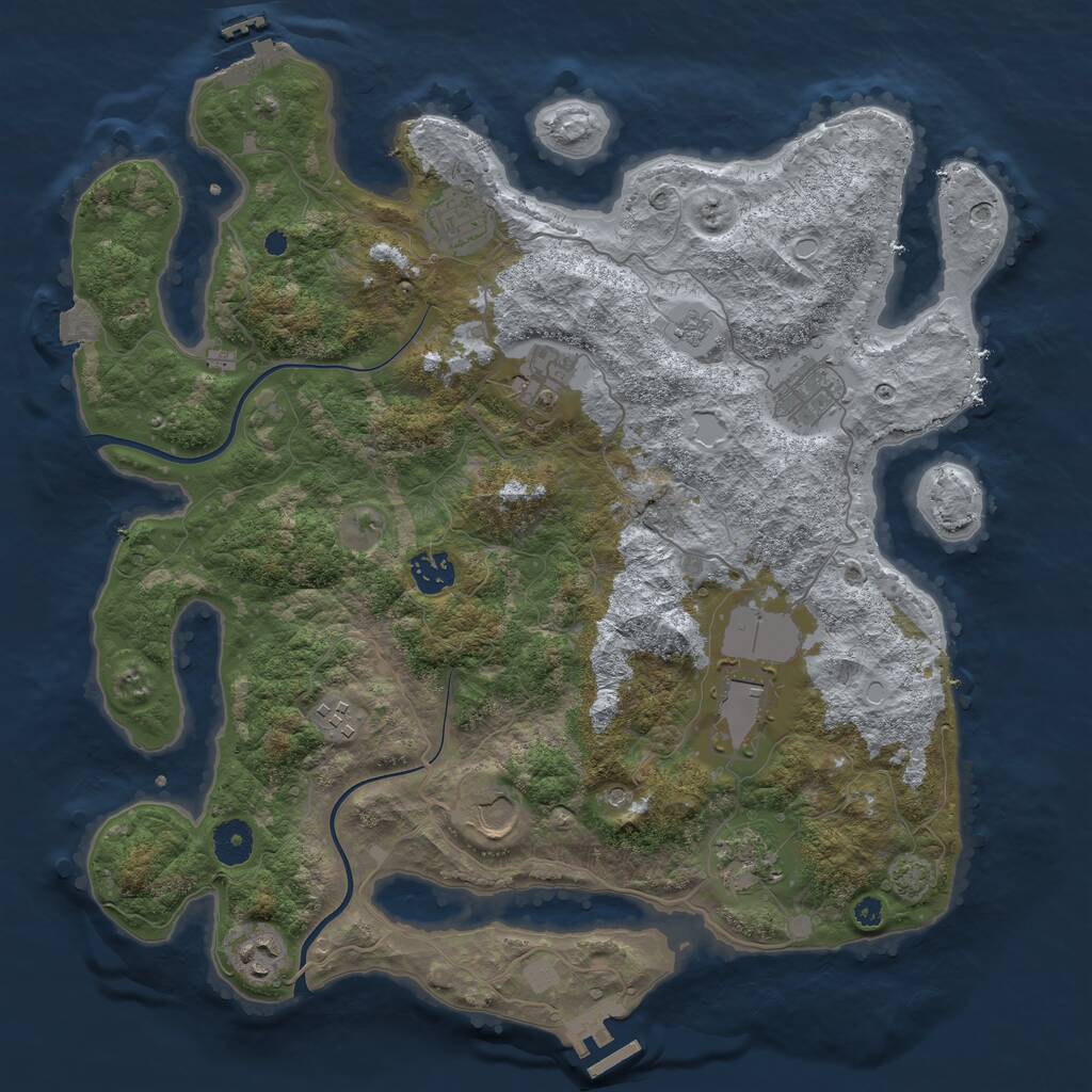 Rust Map: Procedural Map, Size: 3800, Seed: 11578, 15 Monuments