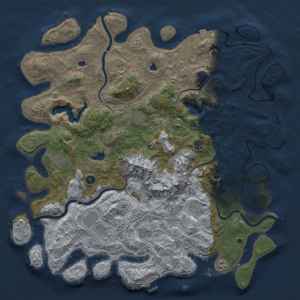 Rust Map: Procedural Map, Size: 5000, Seed: 2378723, 15 Monuments