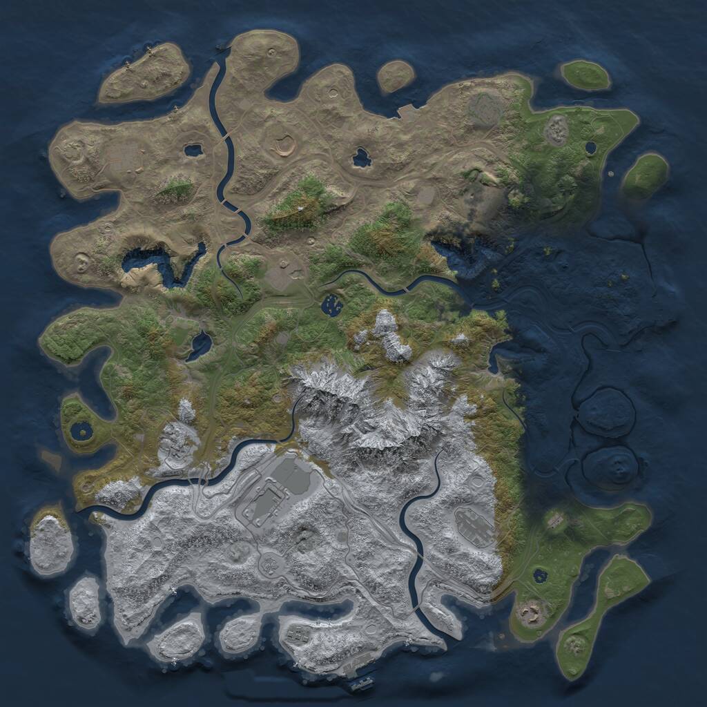 Rust Map: Procedural Map, Size: 5000, Seed: 2378723, 17 Monuments