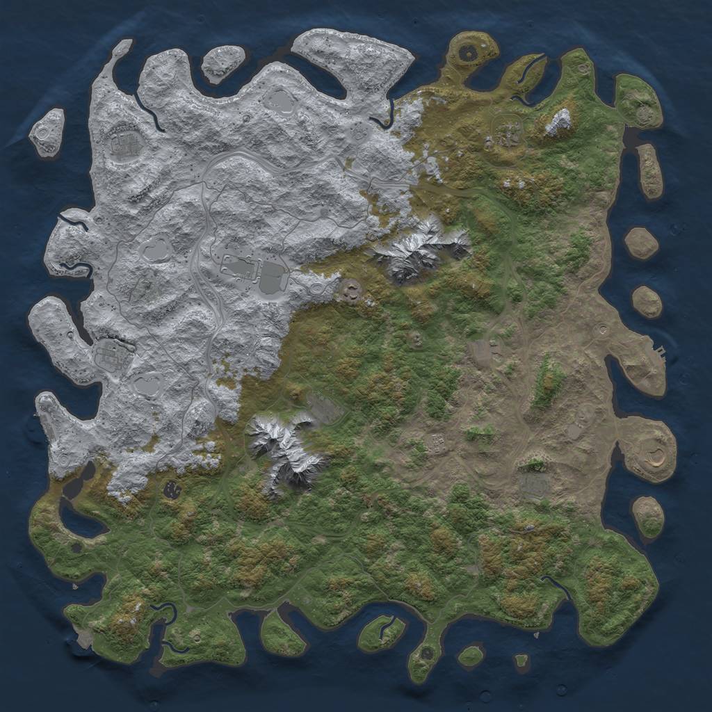 Rust Map: Procedural Map, Size: 6000, Seed: 17, 19 Monuments