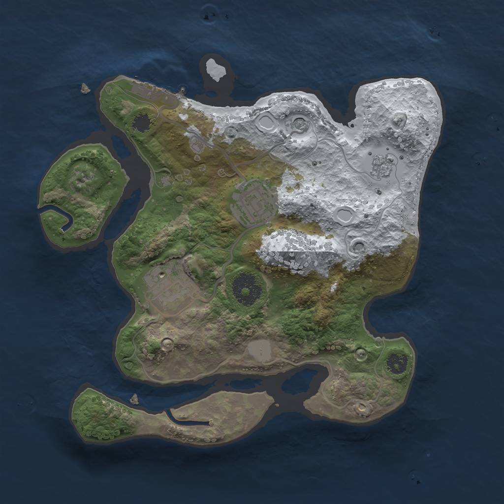 Rust Map: Procedural Map, Size: 2500, Seed: 81702120, 10 Monuments