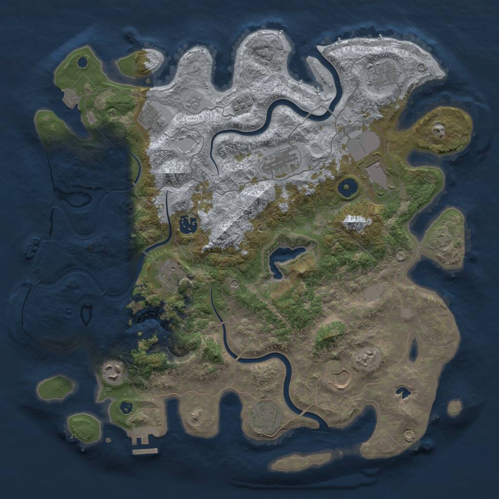 Rust Map: Procedural Map, Size: 4000, Seed: 18964, 16 Monuments