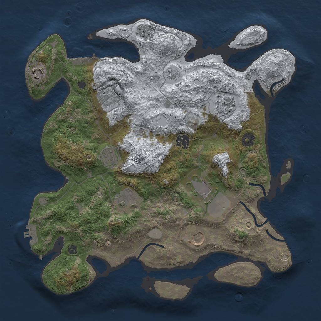 Rust Map: Procedural Map, Size: 3500, Seed: 263829475, 18 Monuments