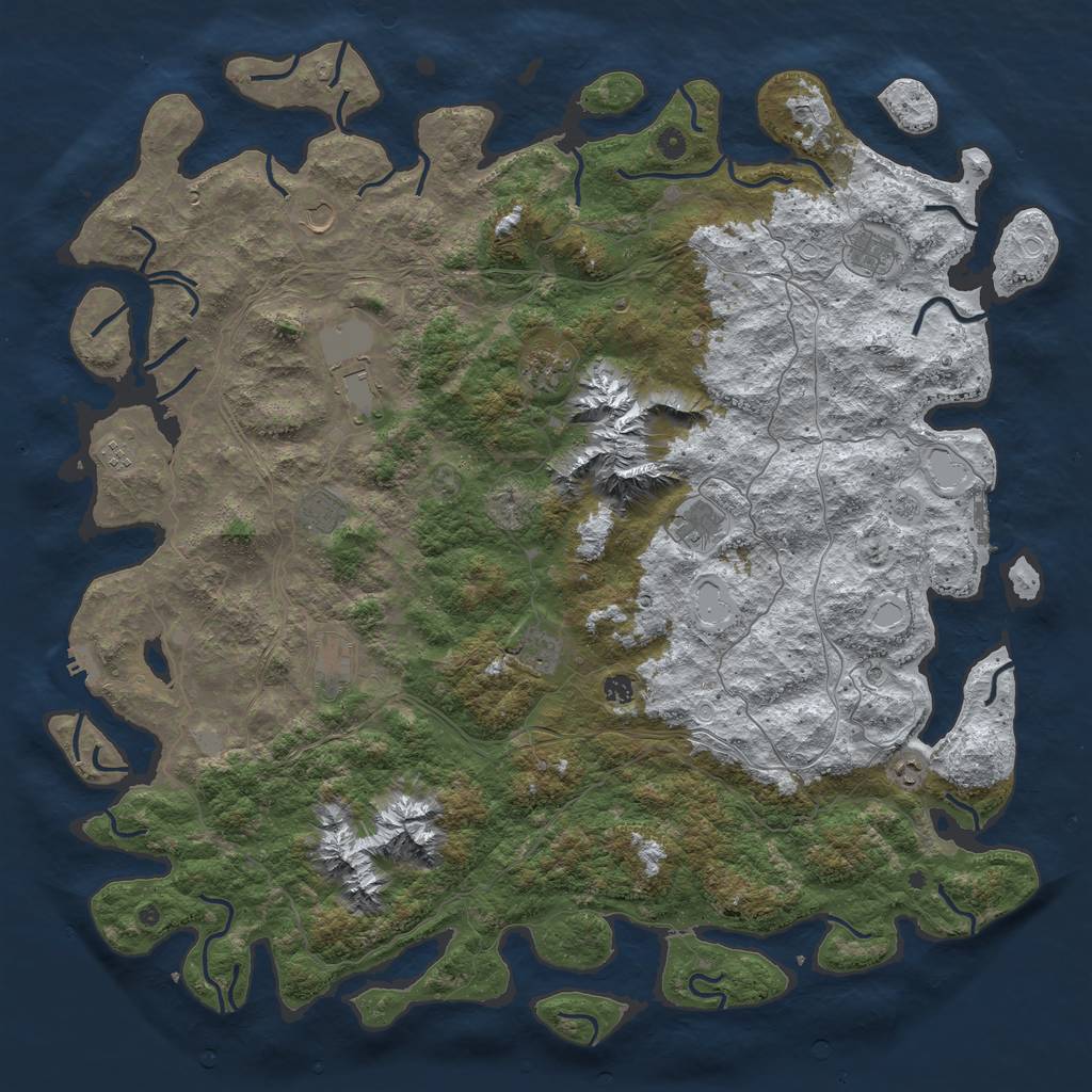 Rust Map: Procedural Map, Size: 5500, Seed: 302, 20 Monuments