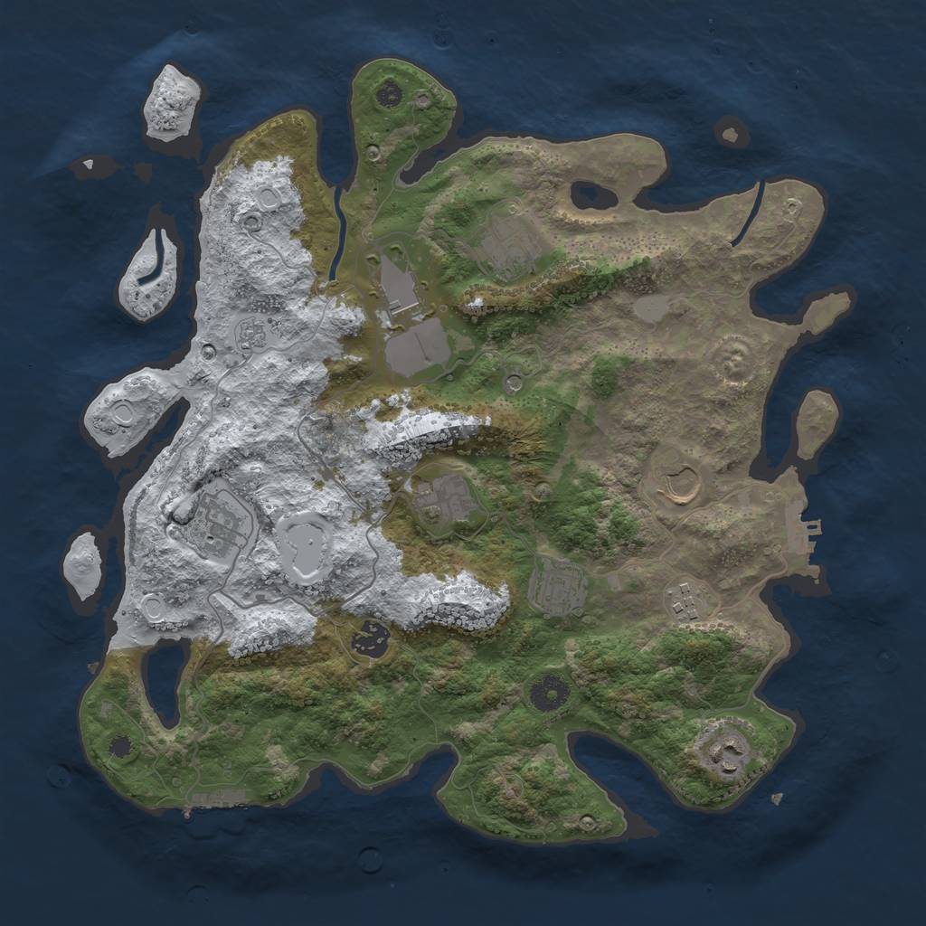 Rust Map: Procedural Map, Size: 3750, Seed: 254255, 18 Monuments