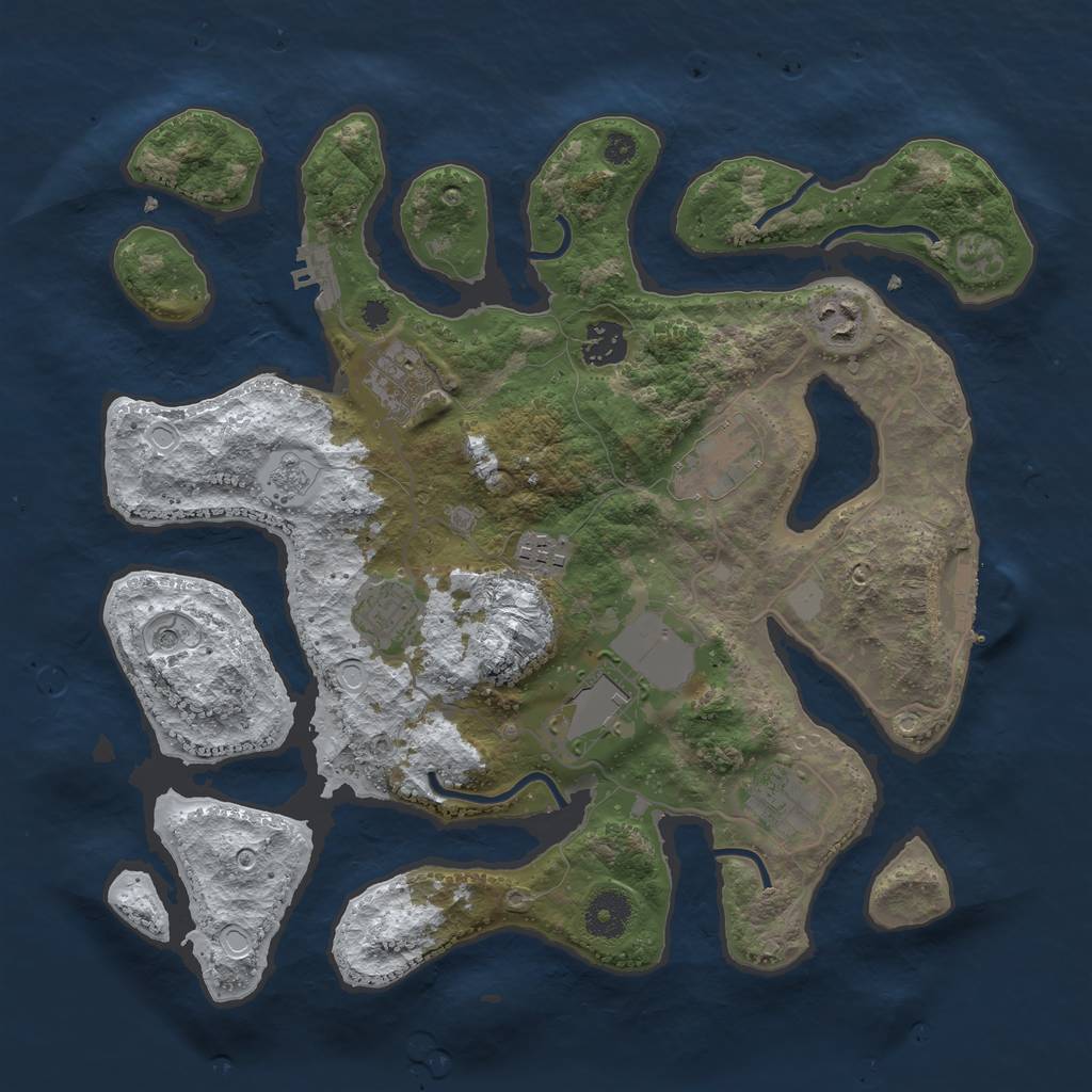 Rust Map: Procedural Map, Size: 3550, Seed: 442576, 17 Monuments