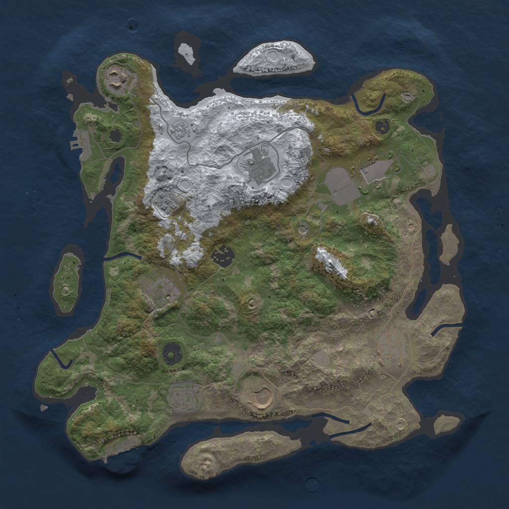 Rust Map: Procedural Map, Size: 3550, Seed: 426549, 18 Monuments