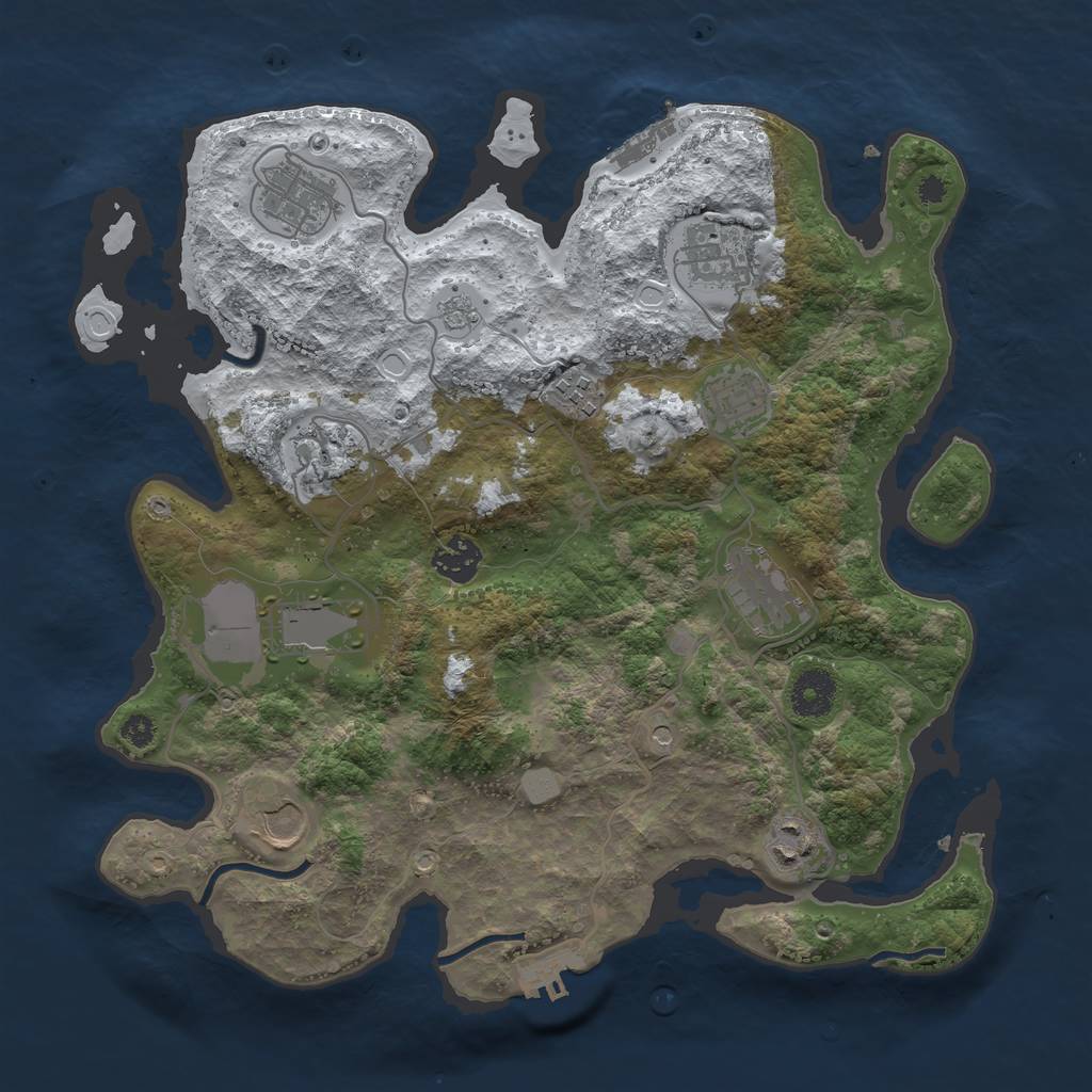 Rust Map: Procedural Map, Size: 3510, Seed: 2160621, 19 Monuments