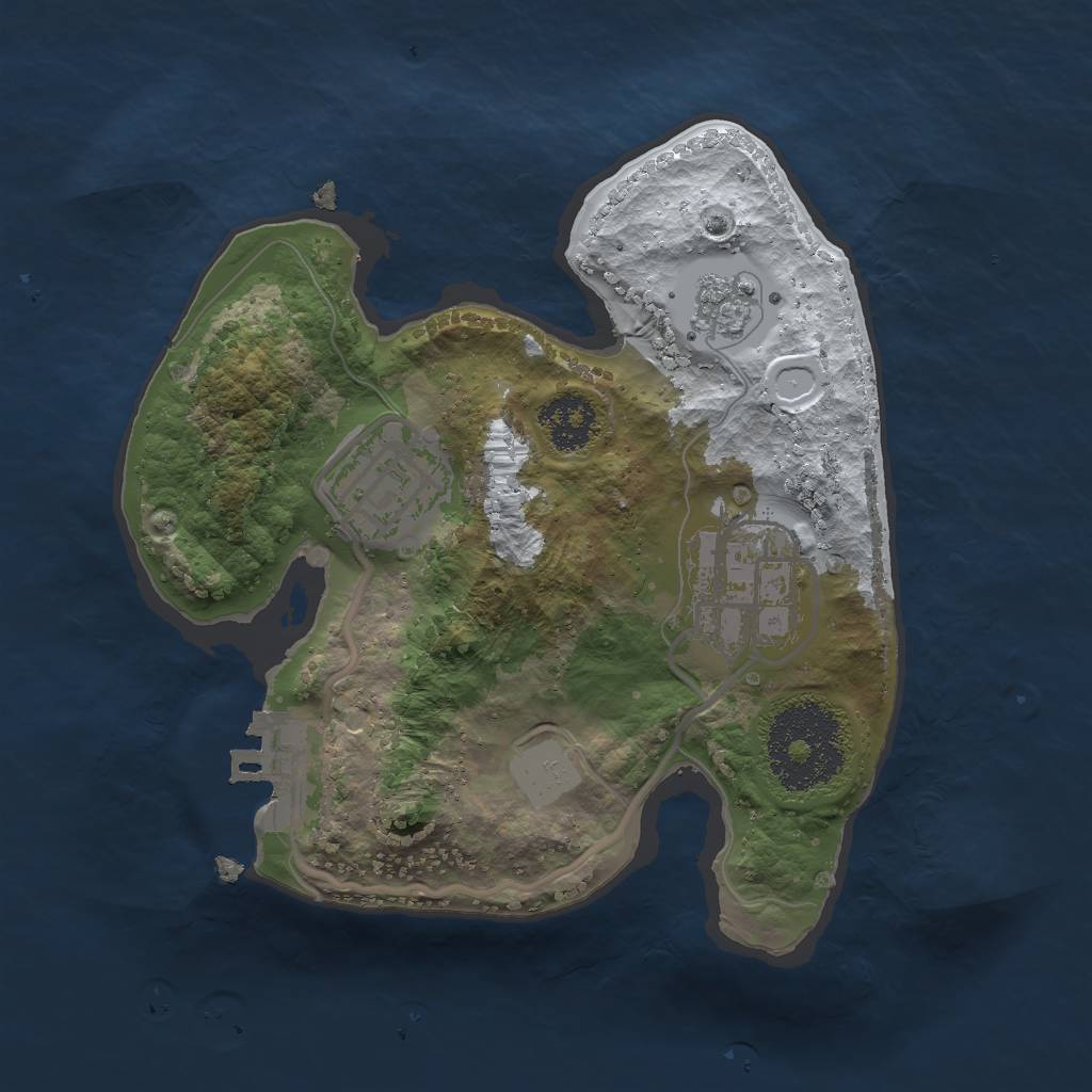 Rust Map: Procedural Map, Size: 2000, Seed: 363892, 9 Monuments