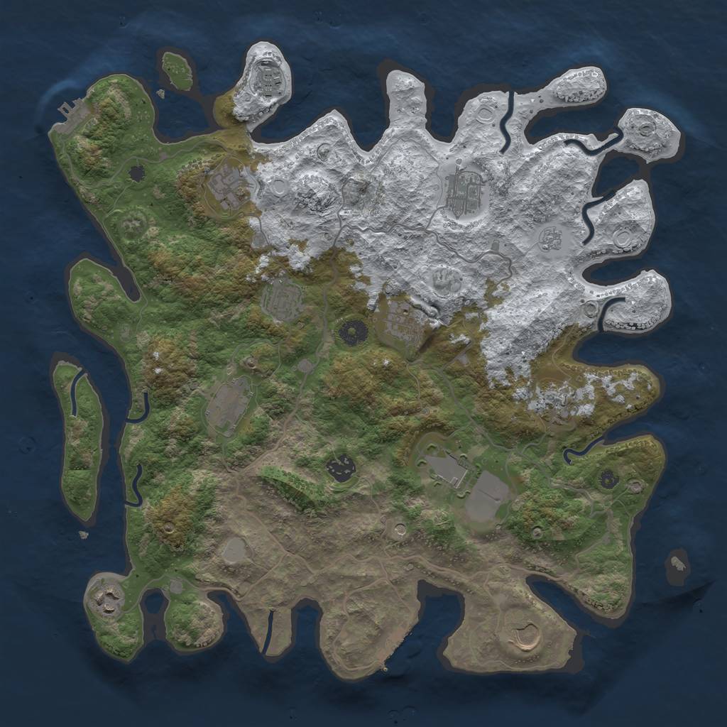 Rust Map: Procedural Map, Size: 4000, Seed: 888268869, 20 Monuments