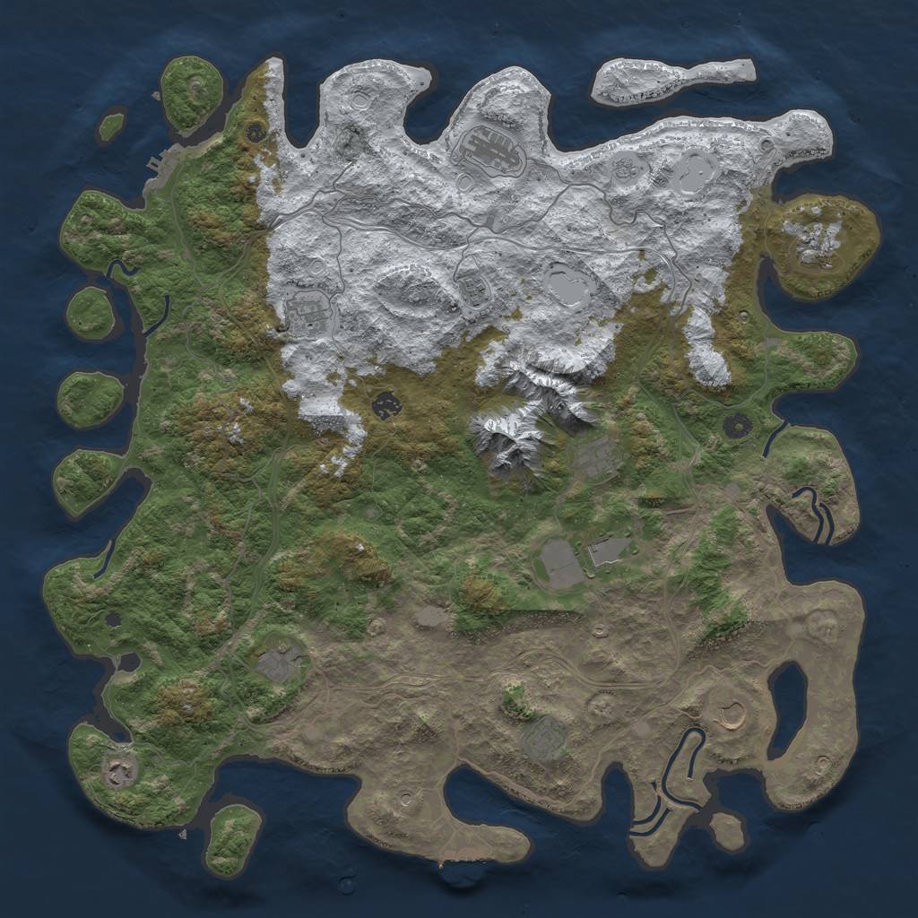 Rust Map: Procedural Map, Size: 5000, Seed: 151991, 20 Monuments
