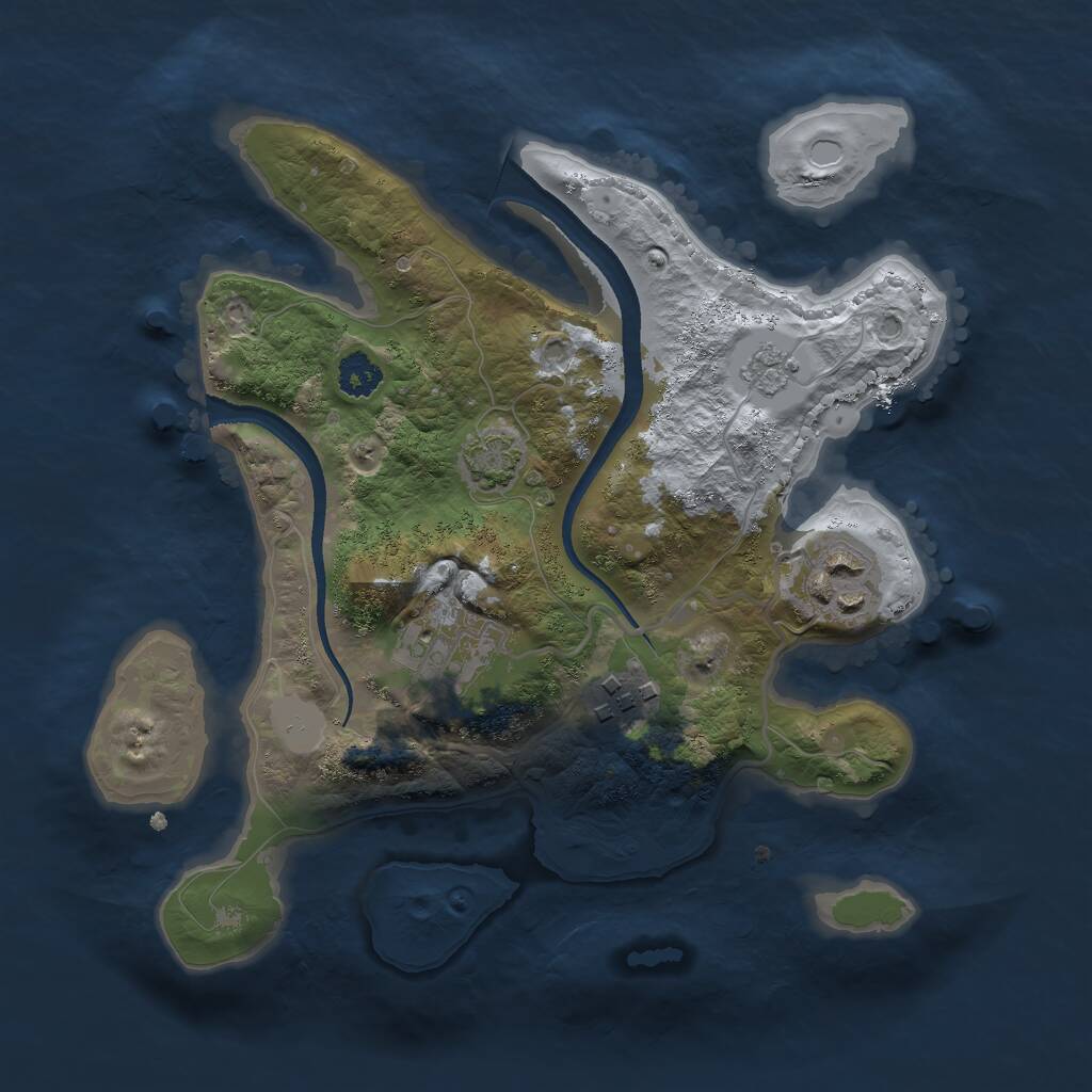Rust Map: Procedural Map, Size: 2500, Seed: 10321, 6 Monuments
