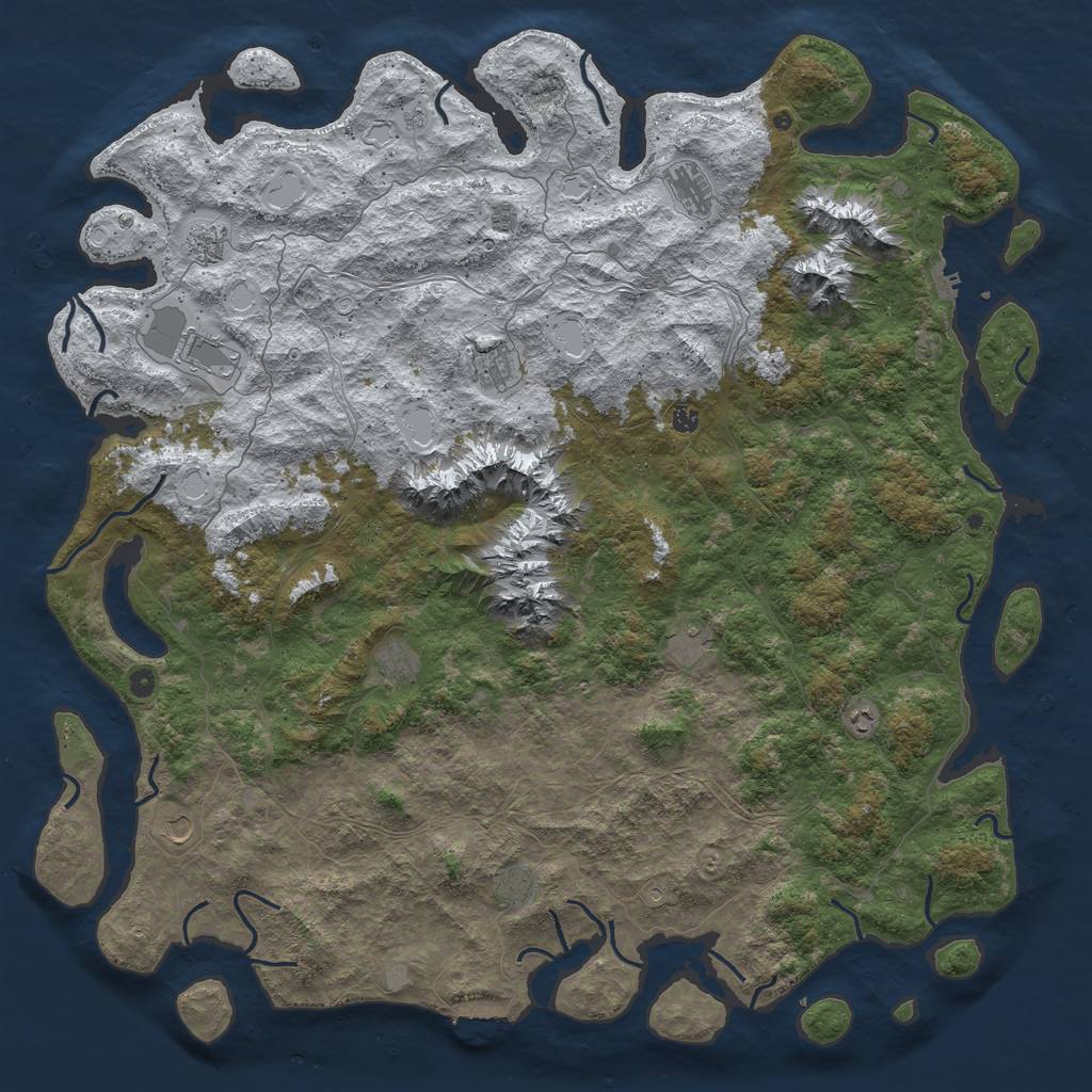 Rust Map: Procedural Map, Size: 5998, Seed: 20220203, 20 Monuments