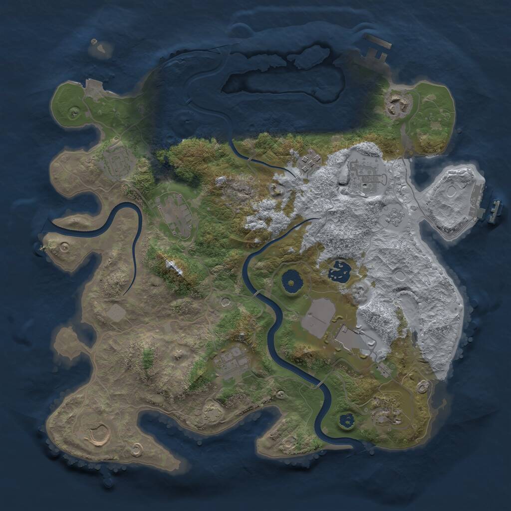 Rust Map: Procedural Map, Size: 3510, Seed: 4974614, 16 Monuments