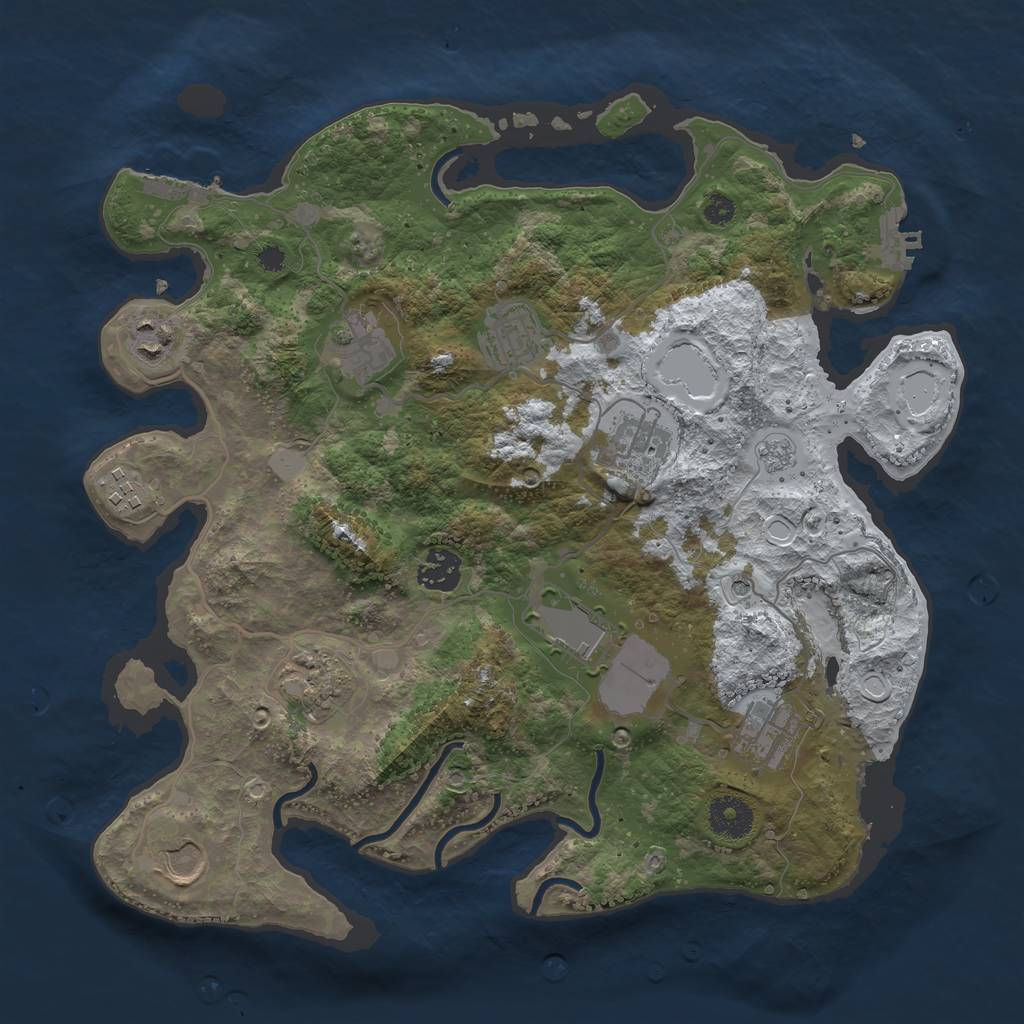 Rust Map: Procedural Map, Size: 3510, Seed: 4974614, 19 Monuments
