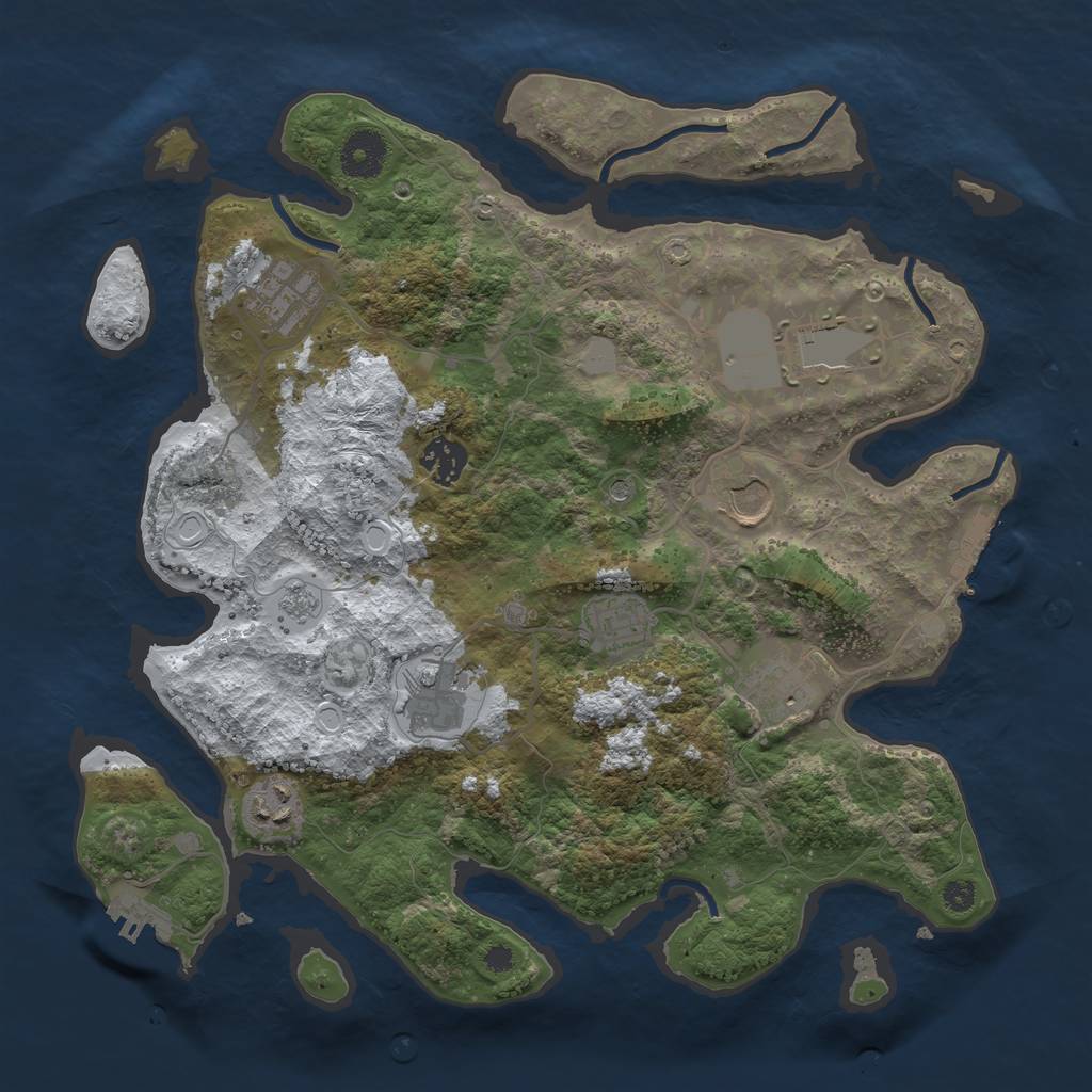 Rust Map: Procedural Map, Size: 3510, Seed: 2076935, 17 Monuments