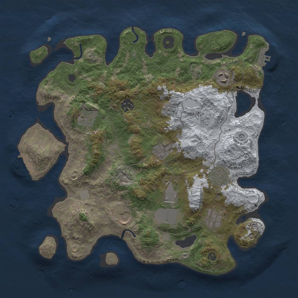 Rust Map: Procedural Map, Size: 3510, Seed: 5424143, 18 Monuments