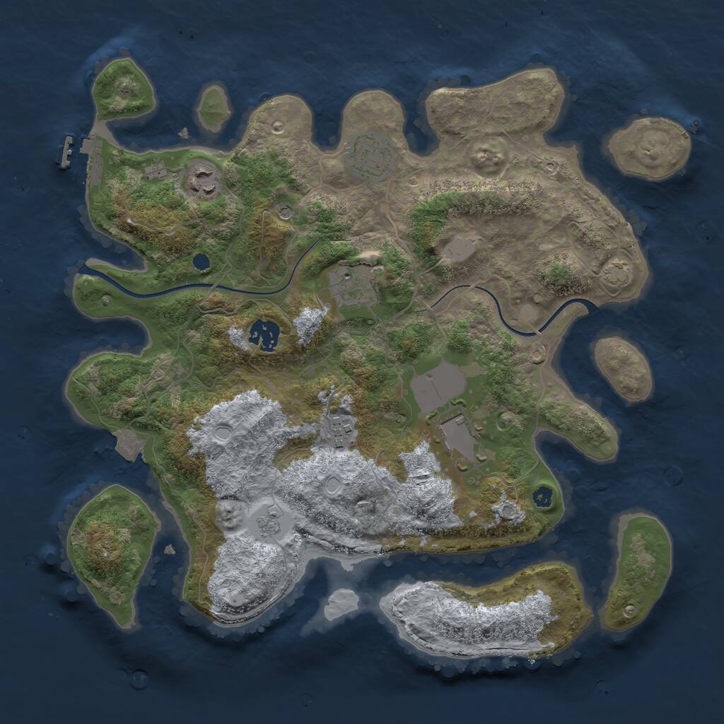 Rust Map: Procedural Map, Size: 3510, Seed: 4910937, 11 Monuments