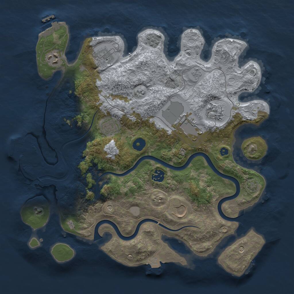 Rust Map: Procedural Map, Size: 3510, Seed: 4093920, 14 Monuments