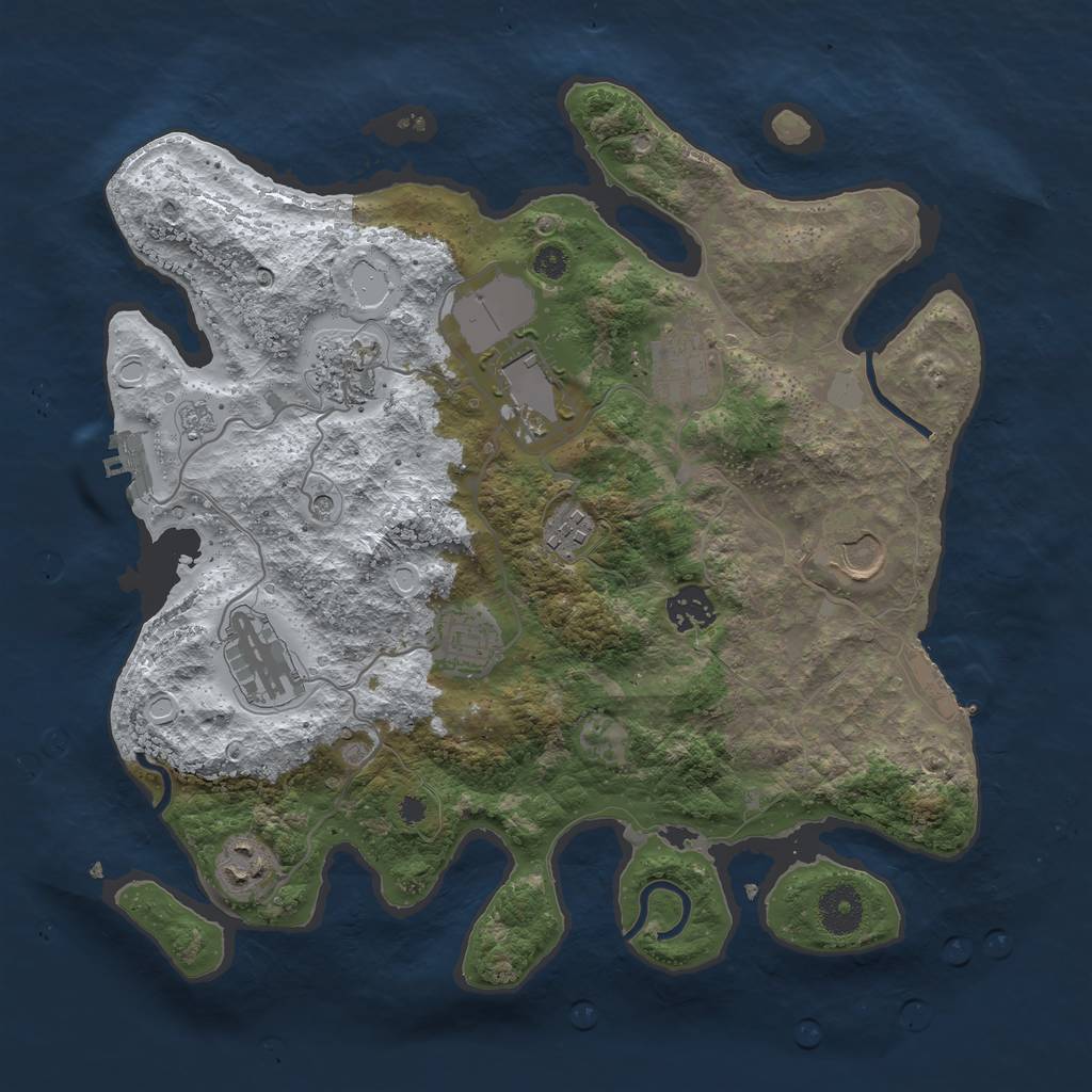 Rust Map: Procedural Map, Size: 3510, Seed: 3731874, 18 Monuments