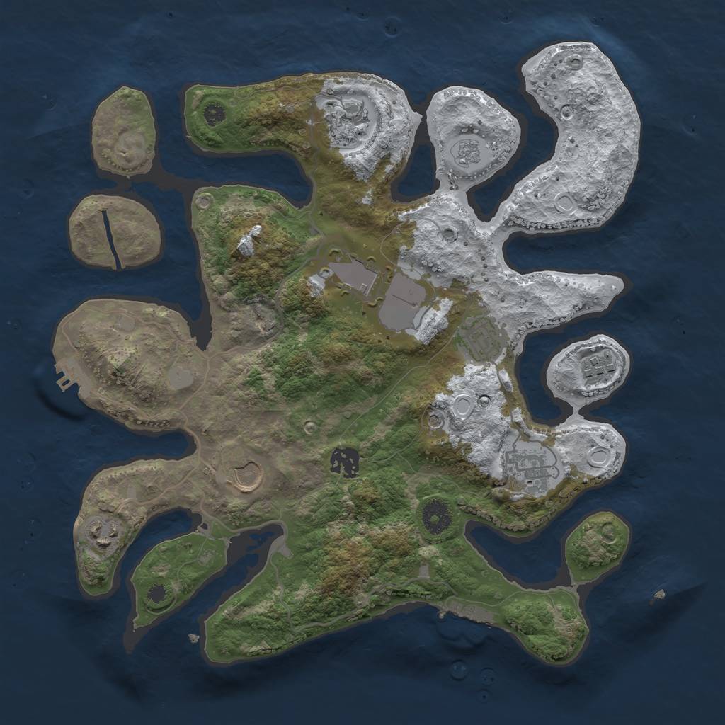 Rust Map: Procedural Map, Size: 3510, Seed: 4942247, 17 Monuments