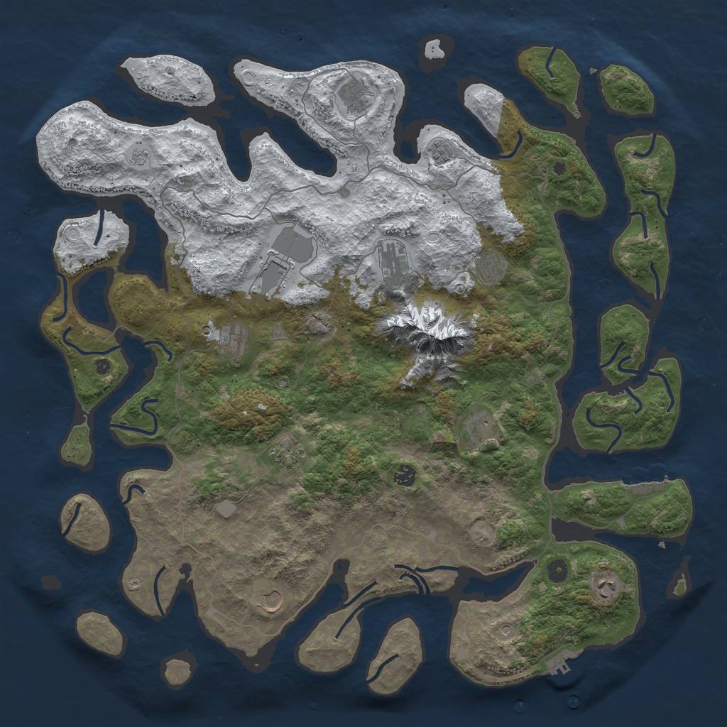 Rust Map: Procedural Map, Size: 5000, Seed: 219442934, 20 Monuments