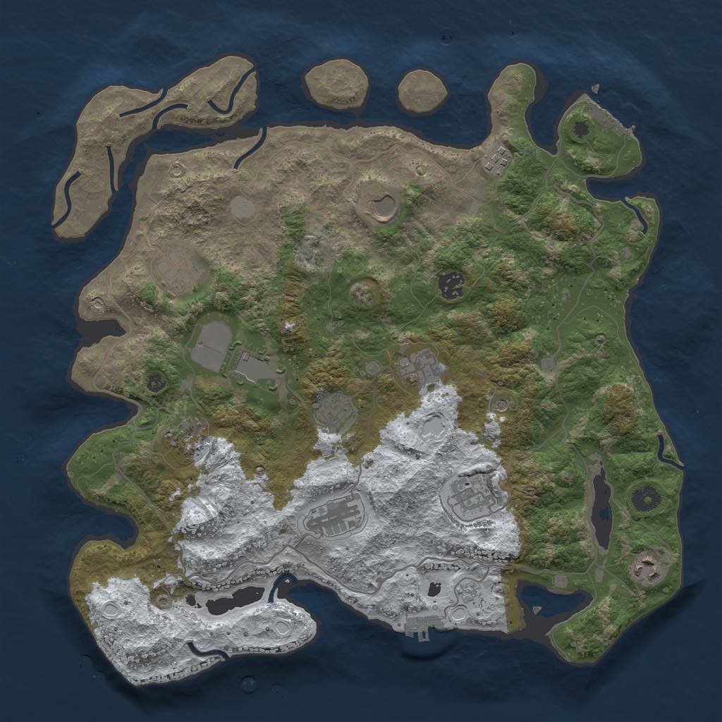 Rust Map: Procedural Map, Size: 4000, Seed: 184979, 20 Monuments