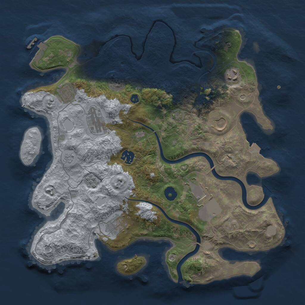 Rust Map: Procedural Map, Size: 3510, Seed: 6017569, 13 Monuments