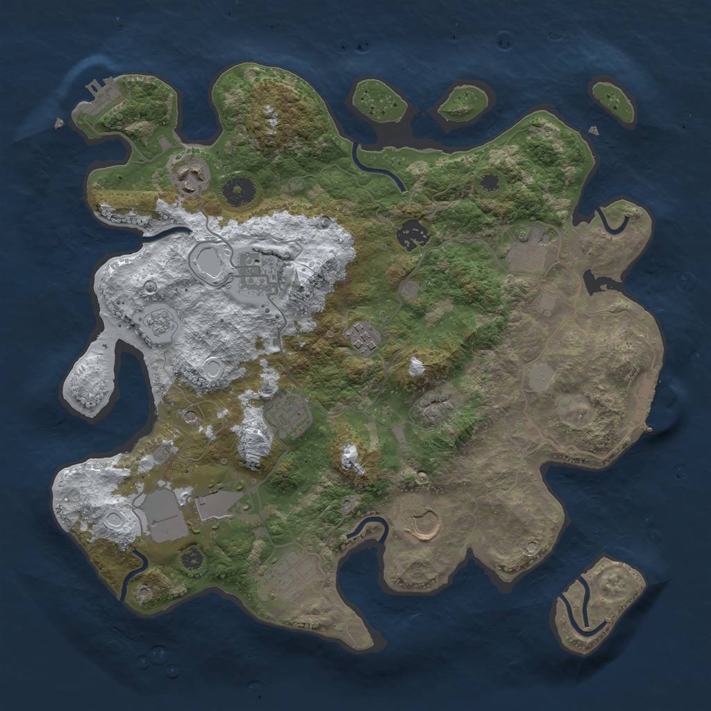 Rust Map: Procedural Map, Size: 3510, Seed: 4891851, 18 Monuments