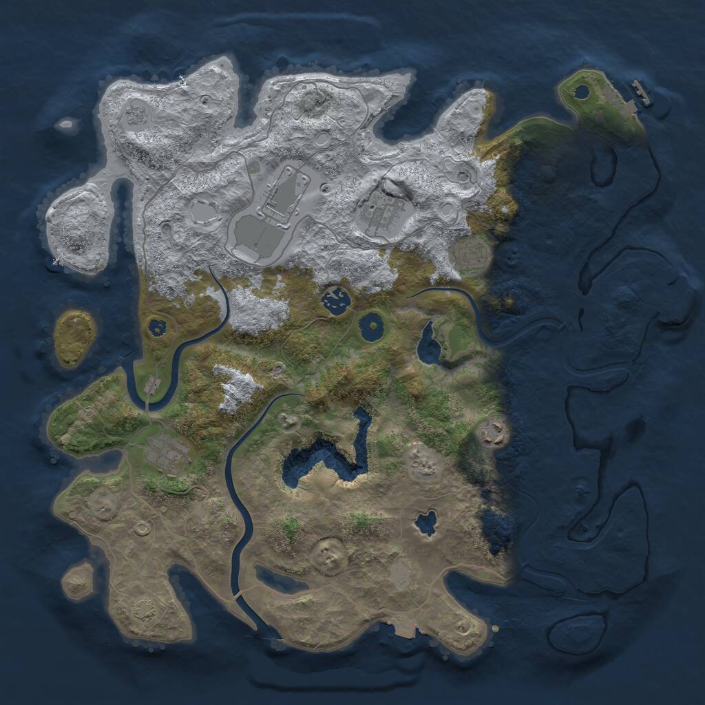 Rust Map: Procedural Map, Size: 4000, Seed: 2590, 12 Monuments
