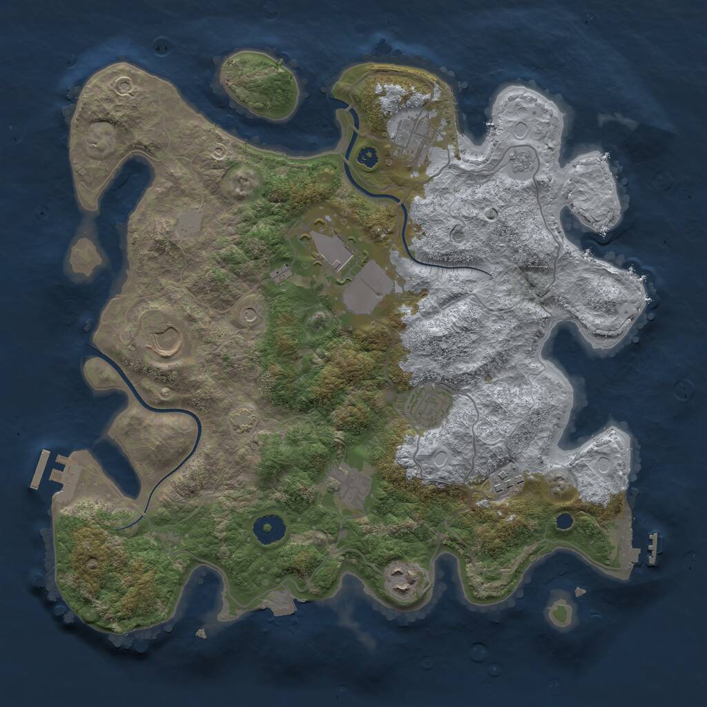 Rust Map: Procedural Map, Size: 3510, Seed: 1849683, 13 Monuments