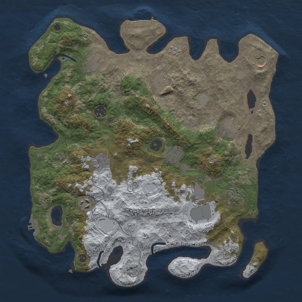 Rust Map: Procedural Map, Size: 3900, Seed: 99155966, 20 Monuments