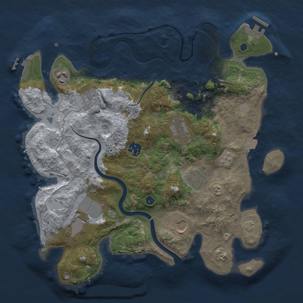 Rust Map: Procedural Map, Size: 3510, Seed: 1245534, 14 Monuments