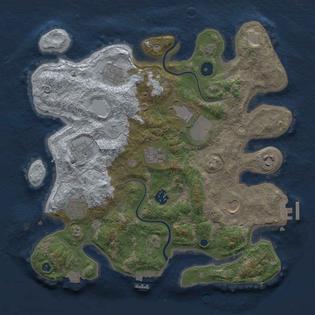 Rust Map: Procedural Map, Size: 3510, Seed: 2231606, 14 Monuments