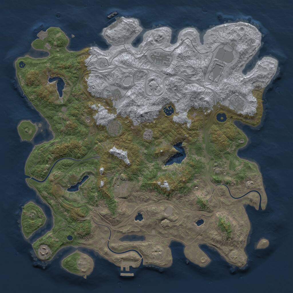 Rust Map: Procedural Map, Size: 4500, Seed: 802003749, 16 Monuments