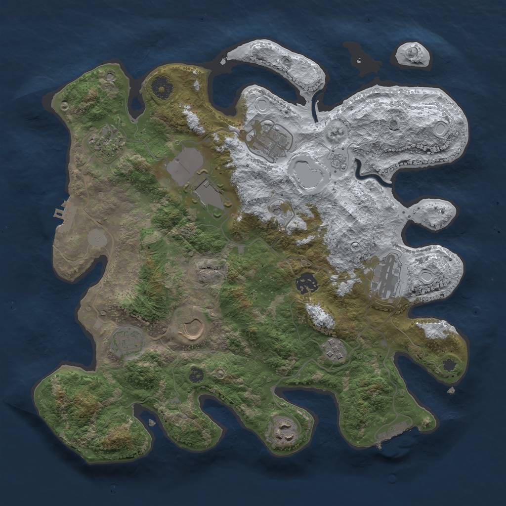 Rust Map: Procedural Map, Size: 3510, Seed: 20420, 18 Monuments