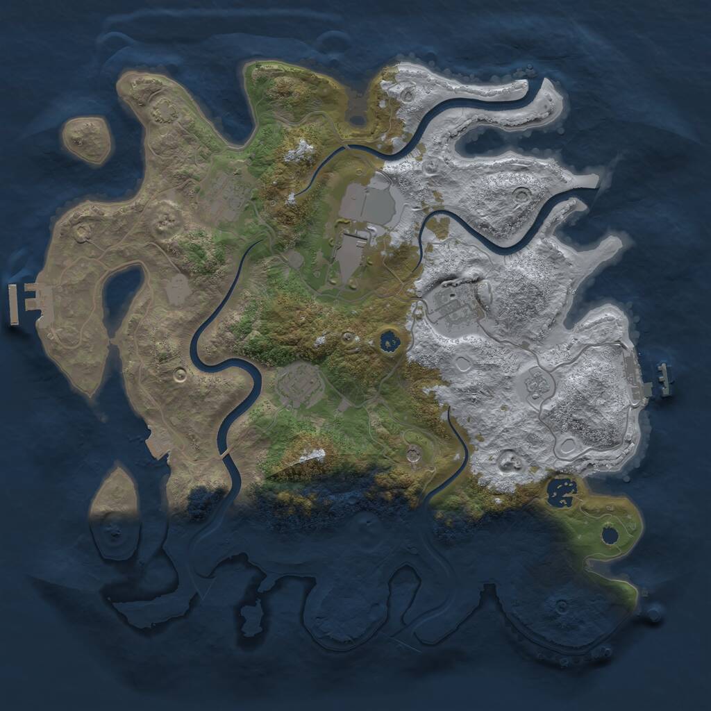 Rust Map: Procedural Map, Size: 3510, Seed: 2103351, 11 Monuments