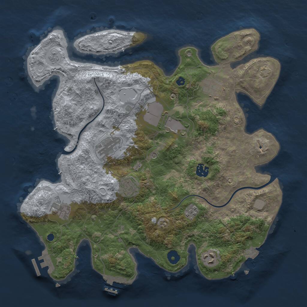 Rust Map: Procedural Map, Size: 3510, Seed: 4658657, 14 Monuments